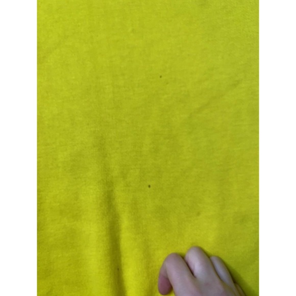 Vtg 60s Creslan Casual yellow green Blue Shirt Short Sleeve Ringer Sweater READ - Picture 6 of 8